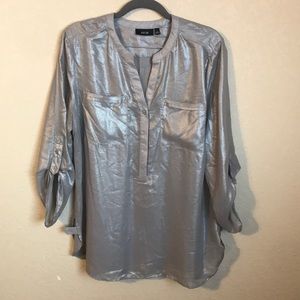 Woman’s Apt 9 Metallic Silver Blouse